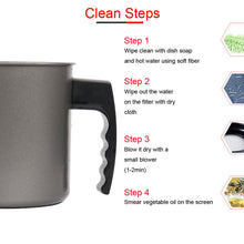 Load image into Gallery viewer, Bacon Grease Container with Fine Mesh Strainer, 1.3 L almost 6 Full Cups Iron Cooking Oil Can with Removable a Coaster Tray for Kitchen Fat Storage Black