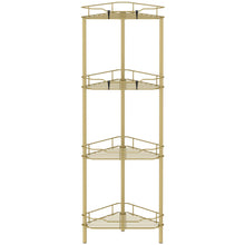 Load image into Gallery viewer, 4 Tier Floor Standing Corner Shower Caddy Organizer Shelf with Hooks, Bathroom Shelves Stand Rack, Black