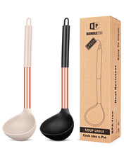 Load image into Gallery viewer, Pack of 2 Ladle Spoon,Silicone Large Spoon for Soup,Non Stick Kitchen Utensils with High Heat Resistant,BPA Free Perfect Kitchen Tools for Cooking, Stirring,Serving Soups (GREY-BLUE)