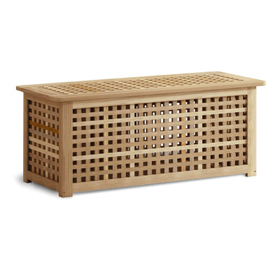 Bench with Storage, Acacia Laundry Hamper with Seat, Storage Benches with Seating for Entryway, Living Room, Bedroom, Bathroom (15.7x38.6x17.7in)