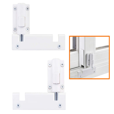 HauSun Patio Sliding Door Security Foot Lock Kick Lock, Fits on Top Rail-Childproof patio Door guardian-or Bottom Rail-Foot Operated-Keep Your Family Safe and Secure(1 Pack,White)
