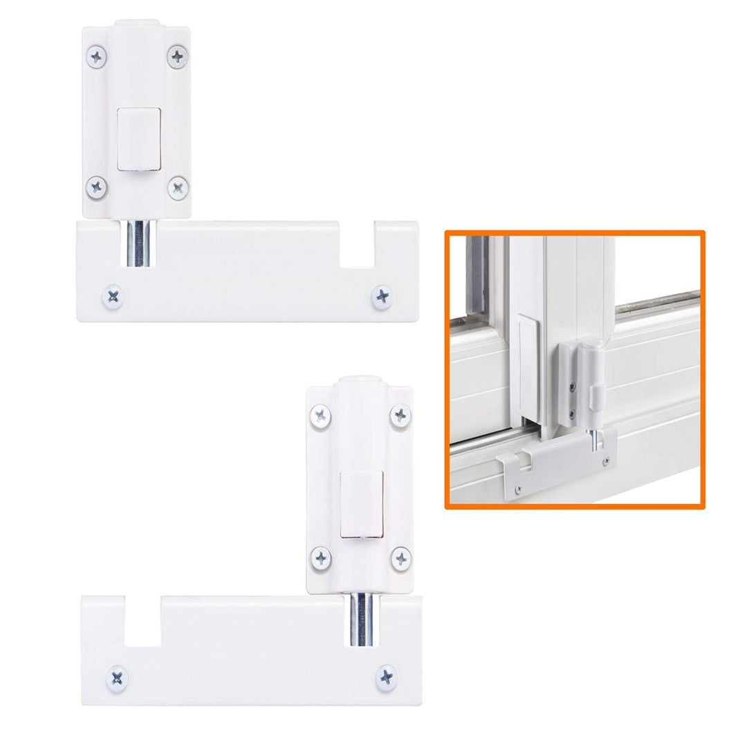 HauSun Patio Sliding Door Security Foot Lock Kick Lock, Fits on Top Rail-Childproof patio Door guardian-or Bottom Rail-Foot Operated-Keep Your Family Safe and Secure(1 Pack,White)