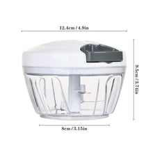 Load image into Gallery viewer, Manual Food Chopper Vegetable Cutter, Hand String Vegetable Chopper Onions Cutter for Vegetable Fruits Nuts BPA Free Food Safe Material, 550ml Gray