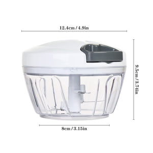 Manual Food Chopper Vegetable Cutter, Hand String Vegetable Chopper Onions Cutter for Vegetable Fruits Nuts BPA Free Food Safe Material, 550ml Gray