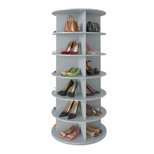Load image into Gallery viewer, SpaceAid 7 Tier Rotating Shoe Rack Tower, Spinning Shoe Display Lazy Susan, Revolving 360 Shoe Rack Storage Round Carousel, Vertical Handbag Rotate Shoes Closet Organization (7-Tier White)