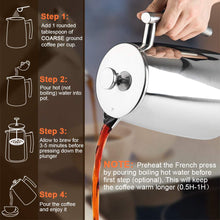Load image into Gallery viewer, Secura French Press Coffee Maker, 50-Ounce, 304 Stainless Steel Insulated Coffee Press with Extra Screen