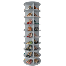Load image into Gallery viewer, SpaceAid 7 Tier Rotating Shoe Rack Tower, Spinning Shoe Display Lazy Susan, Revolving 360 Shoe Rack Storage Round Carousel, Vertical Handbag Rotate Shoes Closet Organization (7-Tier White)