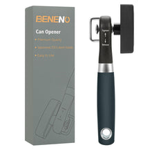 Load image into Gallery viewer, Beneno Can Opener, Manual Side Safe Cut Can Opener Smooth Edge with Durable Sharp Blade, Effort-Saving Knob &amp; Comfortable Non-slip Handle, Brown