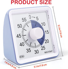 Load image into Gallery viewer, Secura 60-Minute Visual Timer, Classroom Timer, Countdown Timer for Kids and Adults, Time Management Tool for Teaching (Blue &amp; Blue)