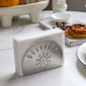 Napkin Holder Set of 2 - Stainless Steel Napkin Holders for Tables Modern Serviette Holder Tissue Dispenser Perfect for Outdoor Events (Silver-1)