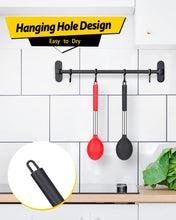 Load image into Gallery viewer, Pack of 2 Large Silicone Cooking Spoon Non Stick Solid Basting Spoons Heat-Resistant Kitchen Utensils for Mixing Serving (Gray-Blue)