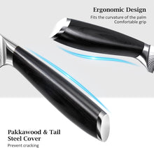 Load image into Gallery viewer, Fillet Knife 7 Inch, Razor Sharp Boning Knife for Meat Poultry Chicken Cutting, Japanese High Carbon Powder Steel Fish Knives with Flexible Blade and Pakkawood Handle