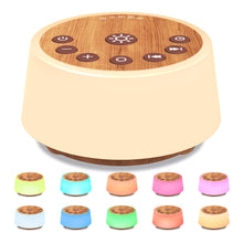 Load image into Gallery viewer, Color Noise Sound Machines with 10 Colors Night Light 25 Soothing Sounds and Sleep White Noise Machine 32 Volume Levels 5 Timers Adjustable Brightness Memory Function for Adults Kids Baby