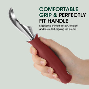 Beneno Heavy Duty Ice Cream Scoop - Upgraded Anti-Fracture Design, Comfortable Grip Long Handle, Effortless Scooping & Dishwasher Safe, Black