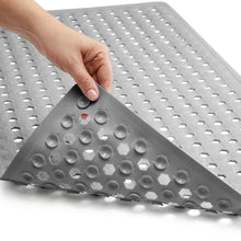 Load image into Gallery viewer, Bath Tub Shower Mat, Machine Washable Bathtub Floor Liner Mats, Suction Cups and Drain Holes to Keep Tubs Clean, Soft on Feet, Bathroom Essentials, 35x16 Inch, Clear