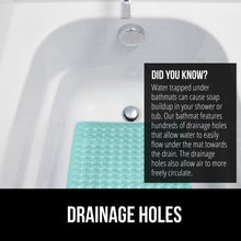 Load image into Gallery viewer, Bath Tub Shower Mat, Machine Washable Bathtub Floor Liner Mats, Suction Cups and Drain Holes to Keep Tubs Clean, Soft on Feet, Bathroom Essentials, 35x16 Inch, Clear