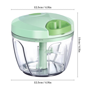 Manual Food Chopper Vegetable Cutter, Hand String Vegetable Chopper Onions Cutter for Vegetable Fruits Nuts BPA Free Food Safe Material, 550ml Gray
