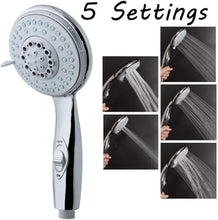 Load image into Gallery viewer, HauSun Handheld Shower Head with On/Off Switch - 5 Spray Settings 6.5 Feet Extra Long Hose High Pressure with Bathroom Faucet Kit - Universal Adapter Holder Mount for Wall,Chrome Finish