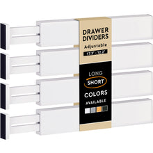 Load image into Gallery viewer, 4 Pack Drawer Dividers Bamboo 2.6&quot; High, 16-22&quot; Adjustable Drawer Organizers for Clothes, Expandable Dresser Separators in Bedroom/Bathroom/Kitchen/Office Organization and Storage (Natural)