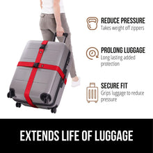 Load image into Gallery viewer, Heavy Duty 4 Pack Adjustable Luggage Straps for Suitcases, Easy to Identify Travel Belt Connector Holds Suitcase Together, Extends Life of Bag, Strap Connects Two Bags, Accessories Green