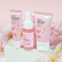 Load image into Gallery viewer, Skin Care Set JAPAN SAKURA Beauty Gift Sets Skin Care Kit with Cleanser, Toner, Lotion, Serum, Eye Cream, Face Cream, Make up Primer Travel Kit for Women Wife Mom 7pcs