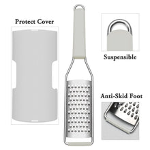 Load image into Gallery viewer, Lemon Zester Grater Three-piece Suit - Heavy Duty Kitchen Tool for Parmesan Cheese, Ginger, Garlic, Nutmeg, Chocolate, Vegetables，Fruits，Stainless Steel Grater Dishwasher Safe Black