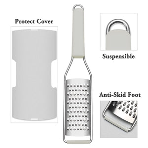 Lemon Zester Grater Three-piece Suit - Heavy Duty Kitchen Tool for Parmesan Cheese, Ginger, Garlic, Nutmeg, Chocolate, Vegetables，Fruits，Stainless Steel Grater Dishwasher Safe Black