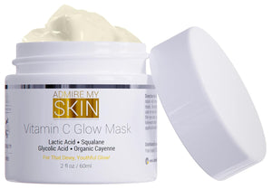 Vitamin C Mask for Face – Brightening Face Masks Skin Care Contains Glycolic Acid and Lactic Acid + Squalane Oil – Hydrating Beauty Face Mask for Glowing Youthful Skin and Smooth Even Skin Tone 2oz