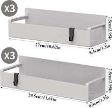 Load image into Gallery viewer, 6 Pack Magnetic Spice Rack Organizer for Refrigerator and Oven, Light Grey Fridge Organizers and Storage for Kitchen