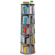 Load image into Gallery viewer, SpaceAid 4 Tier Rotating Bookshelf Tower, Spinning Bookcase Lazy Susan, Revolving 360 Book Shelf Storage Round Carousel, Vertical Rotate Turning Spiral Corner Organizer, White