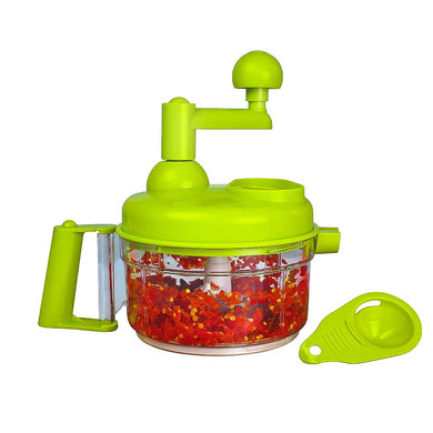 Manual Vegetable Cutter Food Processor 8 in 1 - Chopper, Mixer, Blender, Whipper, Egg Separator, Mincer, Grinder, Dicer with Clear Container 1200ml BPA Free