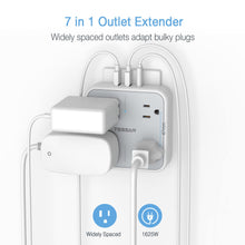 Load image into Gallery viewer, Multi Plug Outlet Extender, TESSAN Surge Protector Splitter with 3 USB (1 USB C Port) Wall Charger, Multiple Expander for Travel, Home, College Dorm Room