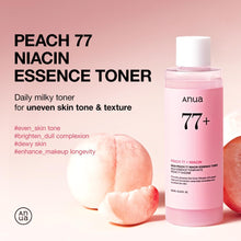 Load image into Gallery viewer, Anua Peach 77 Niacin Essence Toner 250ml / Brightening Toner for Face, Niacinamide, Panthenol, Ceramides, Facial Toner for Glass Skin, Korean Skin Care (8.45 fl.oz.)