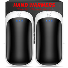 Load image into Gallery viewer, 2 Pack Hand Warmers Rechargeable, USB 2 in 1 Hand Warmers Reusable, Quick Charge Portable Hand Warmers, Pocket Size Electric Handwarmers, Gifts for Christmas, Outdoor, Indoor, Hunting, Camping