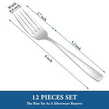 Load image into Gallery viewer, 16 Piece Dinner Forks Set, Food Grade Extra-Fine Stainless Steel Dessert Salad Forks Silverware, Metal Forks for Home Kitchen Restaurant Hotel, 8 Inches, Mirror Finish &amp; Dishwasher Safe