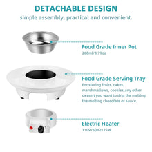 Load image into Gallery viewer, 8.79oz MINI Electric Chocolate Melting Pot,Melting Fondue Set with 4PCS Forks,Cute Chocolate Fondue Fountain,Warmer Machine for Milk Chocolate,Cheese,Butter,Candy