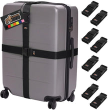 Load image into Gallery viewer, Heavy Duty 4 Pack Adjustable Luggage Straps for Suitcases, Easy to Identify Travel Belt Connector Holds Suitcase Together, Extends Life of Bag, Strap Connects Two Bags, Accessories Green