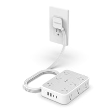 Load image into Gallery viewer, Surge Protector Power Strip, TESSAN 5FT Flat Extension Cord with Multiple Outlets, 12 Outlet Extender with 4 USB (2 USB-C), Flat Plug Power Strip, 1800J Surge Protection, Office, Dorm Essentials