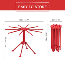 Load image into Gallery viewer, Collapsible Pasta Drying Rack - Spaghetti Noodle Drying Rack with 10 Bar Handles White