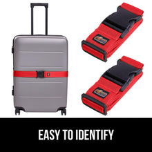Load image into Gallery viewer, Heavy Duty 4 Pack Adjustable Luggage Straps for Suitcases, Easy to Identify Travel Belt Connector Holds Suitcase Together, Extends Life of Bag, Strap Connects Two Bags, Accessories Green