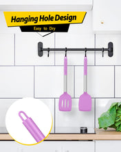 Load image into Gallery viewer, Pack of 2 Silicone Solid Turner, Non Stick Slotted Kitchen Spatulas, High Heat Resistant BPA Free Cooking Utensils, Ideal Cookware for Fish, Eggs, Pancakes(Black)