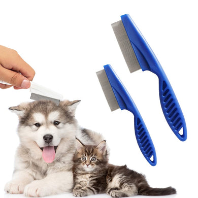 Multifunctional Pet Grooming Comb - 2023 New 2 in 1 Dual-Sided Comb for Tear Stain Removal, Massage and Grooming Small Dogs and Puppies (White)