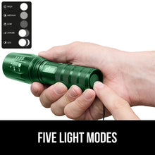 Load image into Gallery viewer, Powerful LED Tactical Flashlight, 750 FT High Lumens 5 Adjustable Modes, Water Resistant, Ultra Bright Zoom Flashlights, Small Mini Flash Light, Camping, Night Dog Walking, Turquoise
