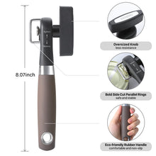 Load image into Gallery viewer, Beneno Can Opener, Manual Side Safe Cut Can Opener Smooth Edge with Durable Sharp Blade, Effort-Saving Knob &amp; Comfortable Non-slip Handle, Brown