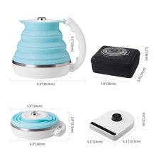 Load image into Gallery viewer, Ultrathin Food Grade Silicone Travel Foldable Electric Kettle Variable Temperature Control with Dual Voltage, Auto Shutoff &amp; Boil Dry Protection &amp; Keep Warm, 555ML 110-220V US Plug (Black)