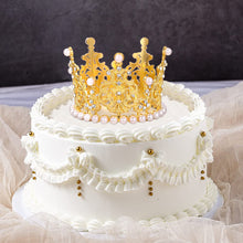 Load image into Gallery viewer, Gold Crown Cake Topper, 6 Pieces Happy Birthday Cake Toppers, Princess Crown Cake Decorations, Mini Crowns for Flower Arrangements, Birthday, Wedding, Party Decor (Gold-Ⅰ, 6)
