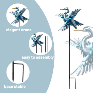 WONDER GARDEN Wind Spinners Outdoor - 2 Pack Small Metal Flamingo Wind Spinner Windmill, Wind Sculpture for Yard Patio Lawn Decor