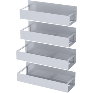 Metal 4 Pack Magnetic Spice Storage Rack Organizer for Refrigerator and Oven, Black Fridge Organizers and Storage