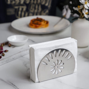 Napkin Holder Set of 2 - Stainless Steel Napkin Holders for Tables Modern Serviette Holder Tissue Dispenser Perfect for Outdoor Events (Silver-1)