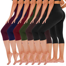 Load image into Gallery viewer, TNNZEET 7 Pack Leggings for Women - High Waisted Yoga Pants with Pockets Black Leggings Women Full Length &amp; Capri